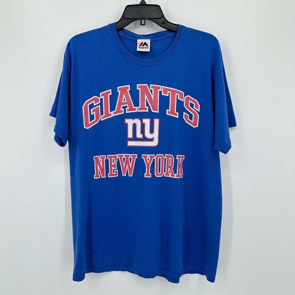 Vintage New York Giants Majestic T-shirt Mens Large‎ Blue NFL Football 90s Fan